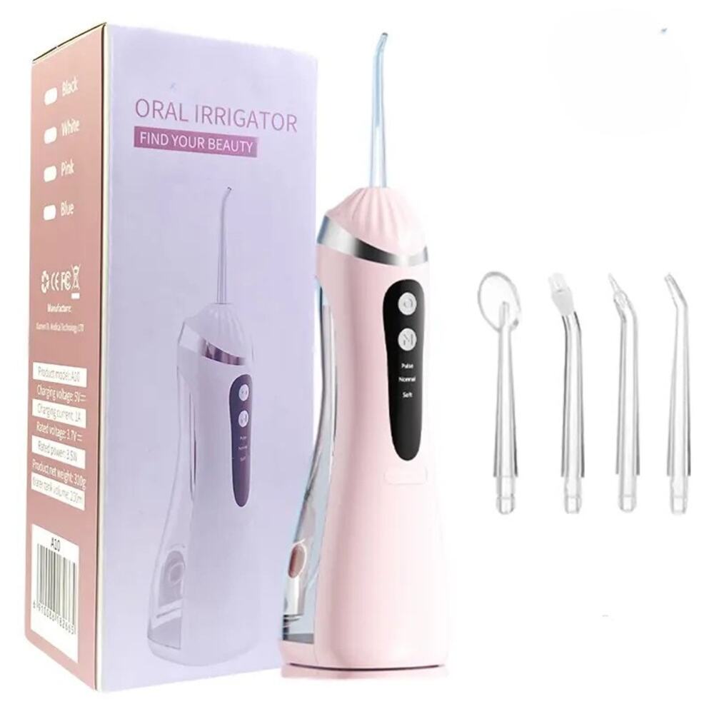 Pink Cordless Water Flosser Oral Irrigator A16 200ml USB-C 3 Modes Rechargeable